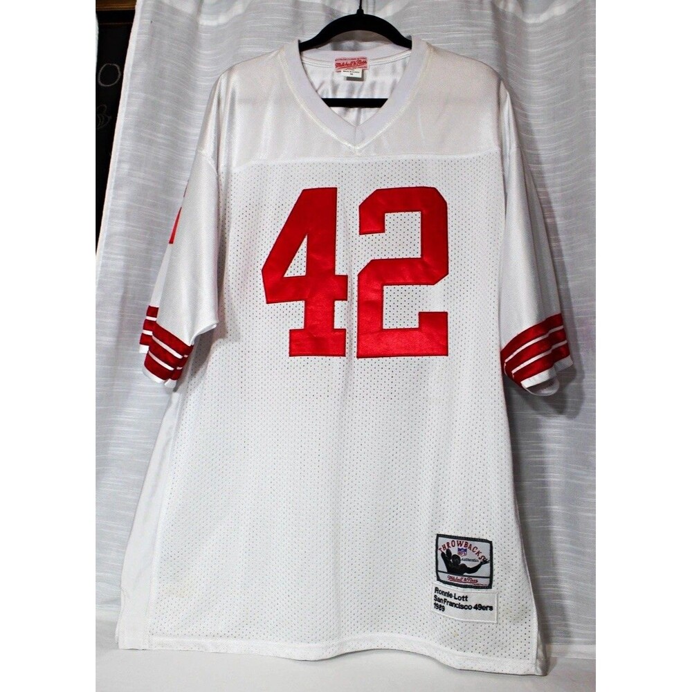 Mitchell & Ness Ronnie Lott 49ers 1989 Authentic Jersey Sz 56 White HTF *READ*